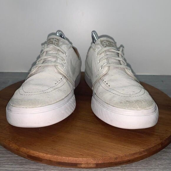 Nike SB Zoom Stefan Janoski Mens Size 8.5 White Ostrich Skate Shoes 616490 102 - Picture 4 of 13